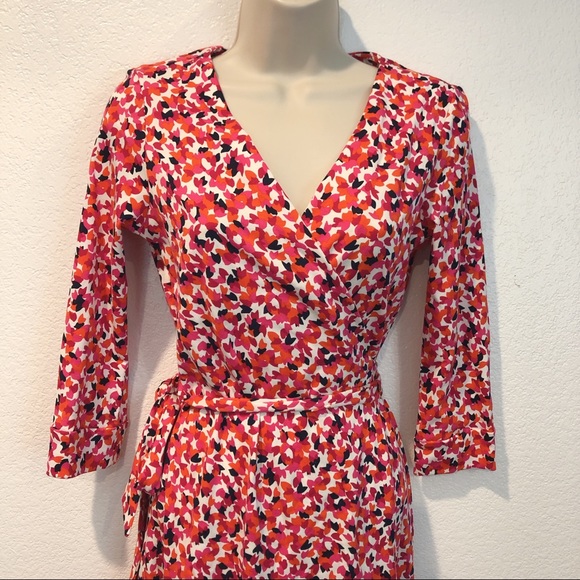 DVF Size 2 New Julian Two Leaf Dance Wrap Dress - Picture 3 of 16